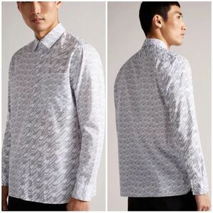 Ted Baker Retrow Long Sleeve Multi Scale Geo Print Shirt-PP8